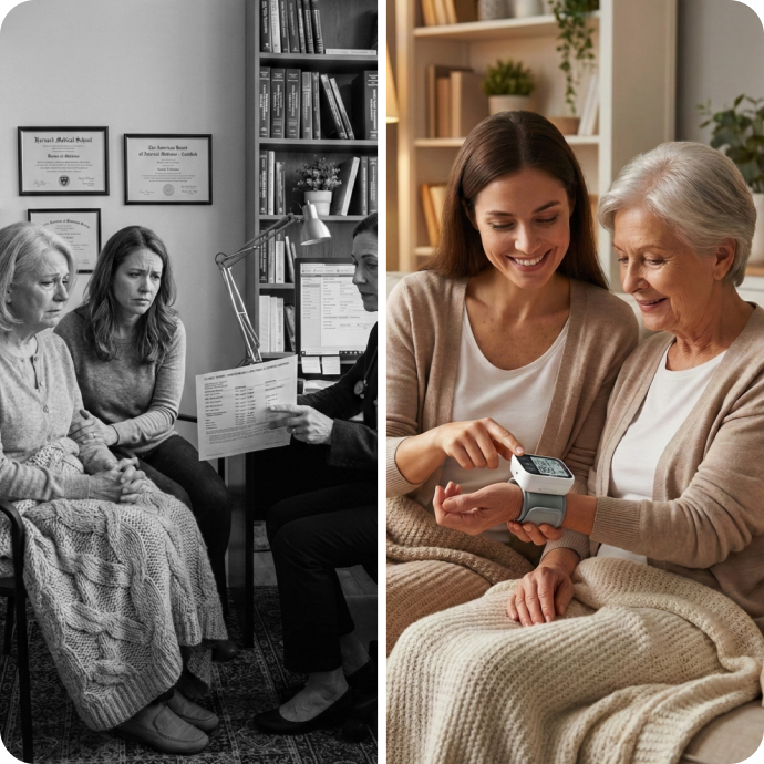 Clinical vs at-home blood pressure monitoring